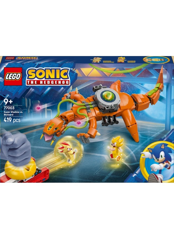 Sonic the Hedgehog Super Shadow vs. Biolizard Set, Building Toy Includes 3 Video Game Characters and a Chaos Emerald, Gifts for Gamers, Boys and Girls aged 9 Plus 77003 (419 pieces)