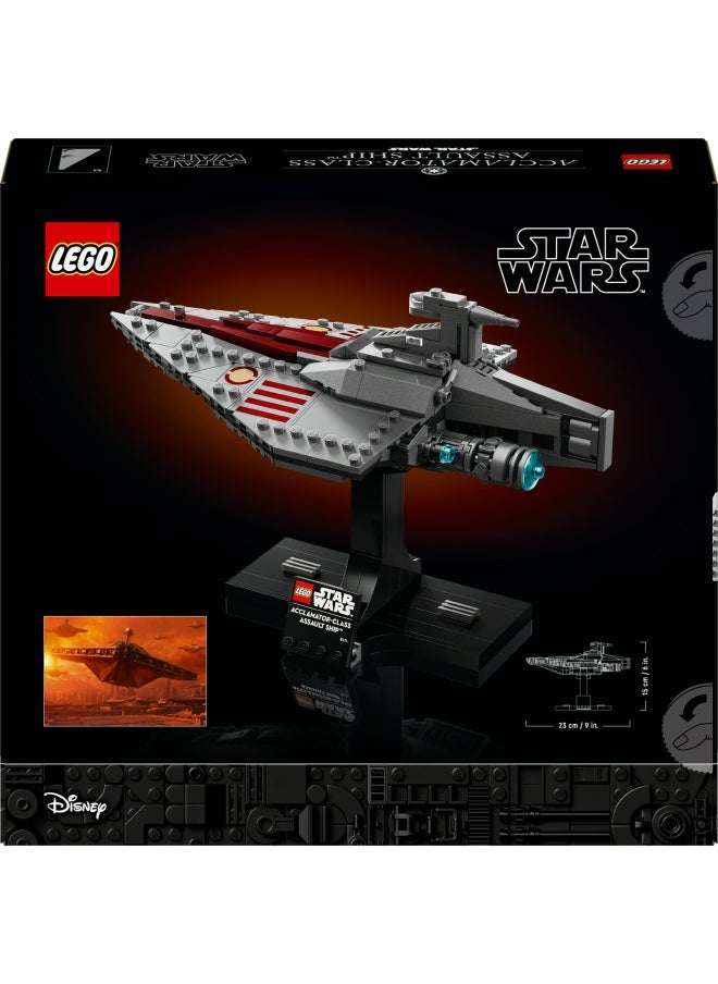 Star Wars 75404 Acclamator-Class Assault Ship, Collectible Starship Model Building Set with a Display Stand, Birthday Gift Idea for Teenage & Adult Fans of Attack of The Clones (450 pieces)