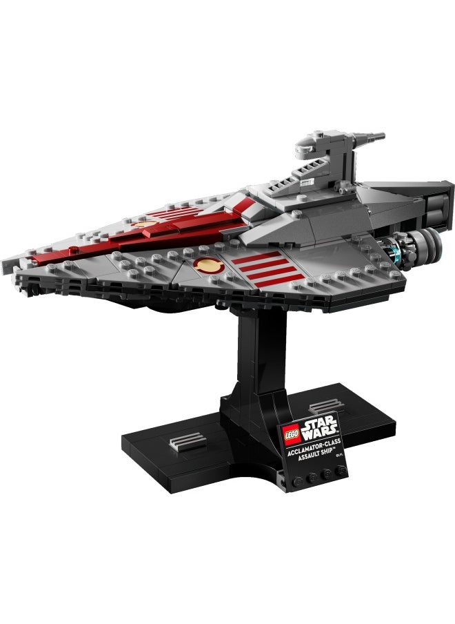 Star Wars 75404 Acclamator-Class Assault Ship, Collectible Starship Model Building Set with a Display Stand, Birthday Gift Idea for Teenage & Adult Fans of Attack of The Clones (450 pieces)