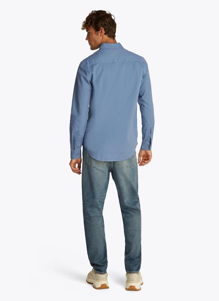 Regular Fit Washed Twill Long Sleeve Shirt
