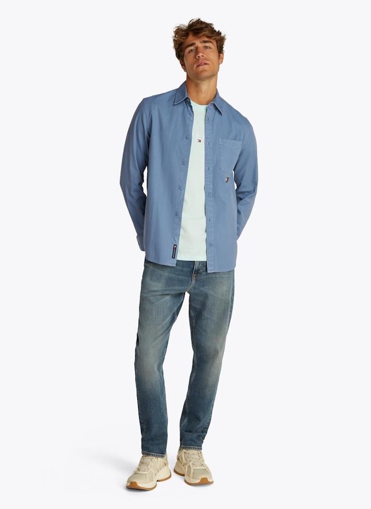 Regular Fit Washed Twill Long Sleeve Shirt
