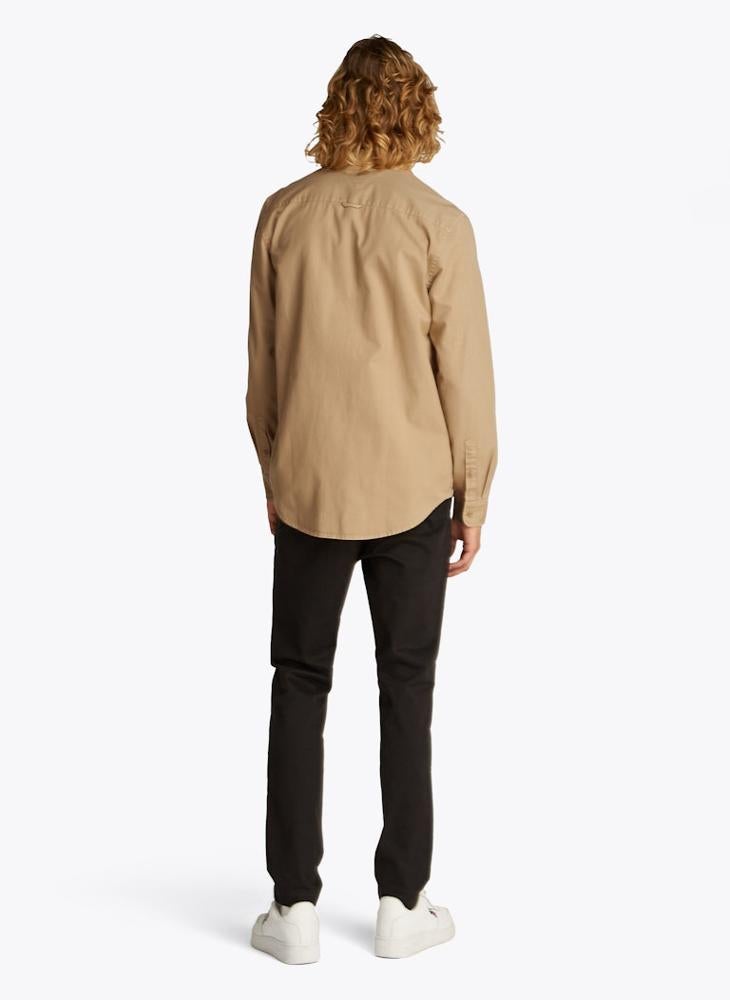 Regular Fit Washed Twill Long Sleeve Shirt