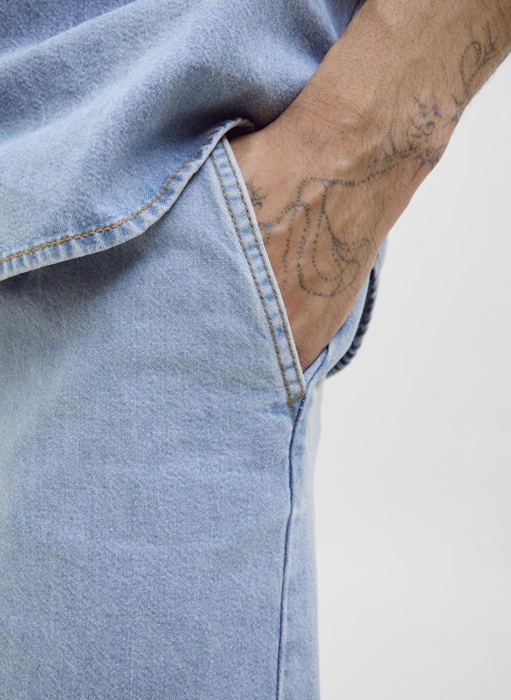 Casual Drawstring Denim Shorts