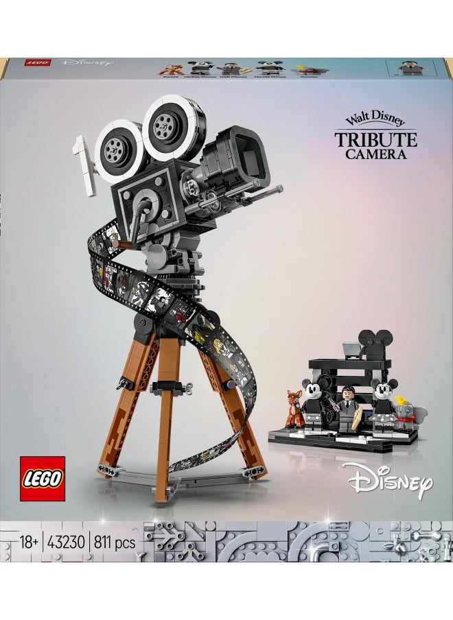 LEGO Disney Walt Disney Tribute Camera, Memorabilia Set for Adults with Mickey and Minnie Mouse Minifigures, plus Bambi & Dumbo Figures, Collectible Gifts for Women and Men 43230