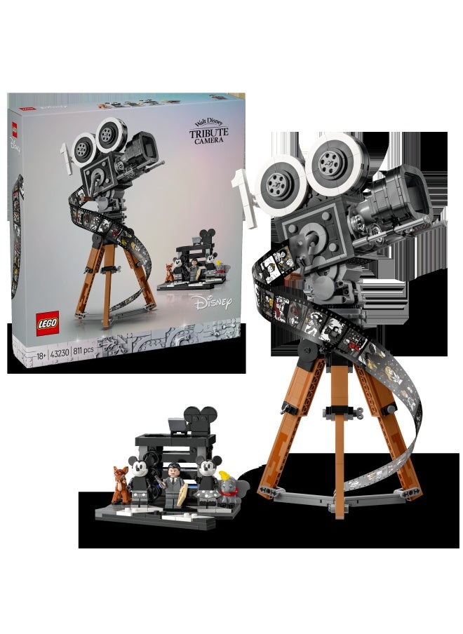 LEGO Disney Walt Disney Tribute Camera, Memorabilia Set for Adults with Mickey and Minnie Mouse Minifigures, plus Bambi & Dumbo Figures, Collectible Gifts for Women and Men 43230