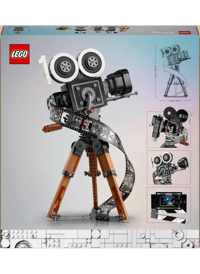 LEGO Disney Walt Disney Tribute Camera, Memorabilia Set for Adults with Mickey and Minnie Mouse Minifigures, plus Bambi & Dumbo Figures, Collectible Gifts for Women and Men 43230