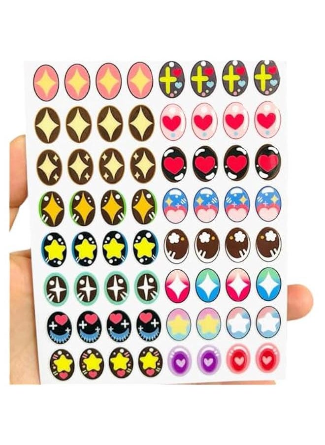 32 Pairs Decorative Eye Stickers for LABUBU Dolls，Eye Stickers Cute Cartoon Eyes for DIY LABUBU Dolls (F2for Macaroon Standing)