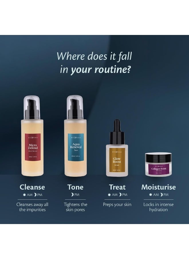 Aqua Renewal Toner For Glowing Skin | Hydrating Toner for Acne Prone Skin with Acai | Aloe Vera & Licorice Extract | Lightweight Face Toner for Open Pores Tightening | Smooth & Plumped Skin 100ML