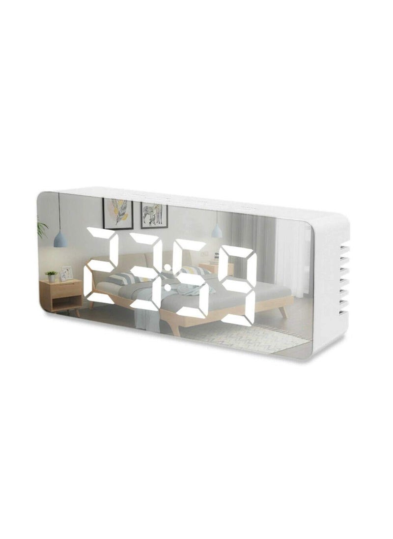 YALOWEEK Digital Smart Back Light Table Mirror Alarm Clock with Sensor Date Temperature for Office Home Bedroom Travel Table Clocks Smart Clock Desk Clock