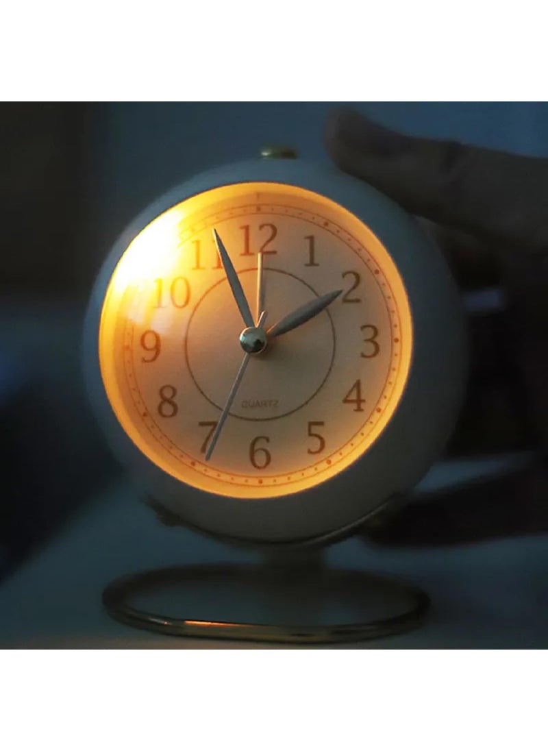 SHARUJA Analog Alarm Clock Retro Design with Backlight Silent NonTicking Quartz Desk Clock for Kids and Adults Battery Powered Ideal for Bedroom Bedside Travel or Office Green Green