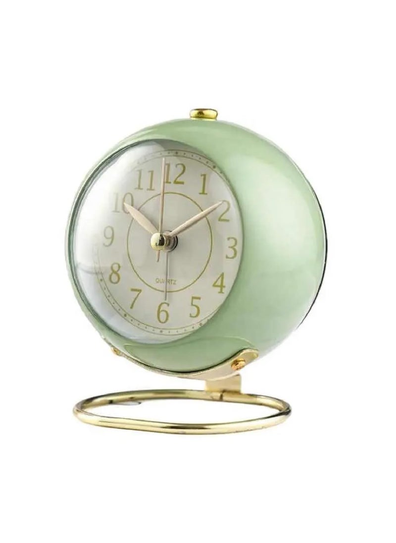 SHARUJA Analog Alarm Clock Retro Design with Backlight Silent NonTicking Quartz Desk Clock for Kids and Adults Battery Powered Ideal for Bedroom Bedside Travel or Office Green Green