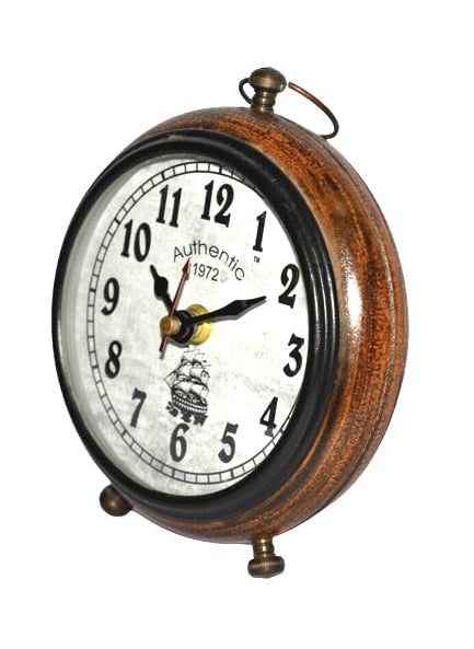 ALI NAUTICAL Handmade Wooden Table Top Clock Desk Clock Authentic 1972 Antique Stayle Home Office Study Living Room Decoration Table Clock Gift Item