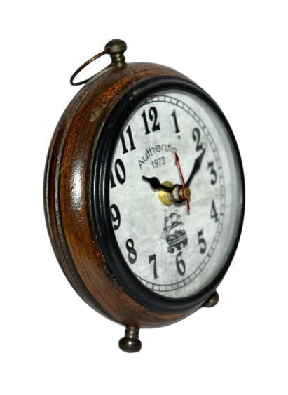 ALI NAUTICAL Handmade Wooden Table Top Clock Desk Clock Authentic 1972 Antique Stayle Home Office Study Living Room Decoration Table Clock Gift Item