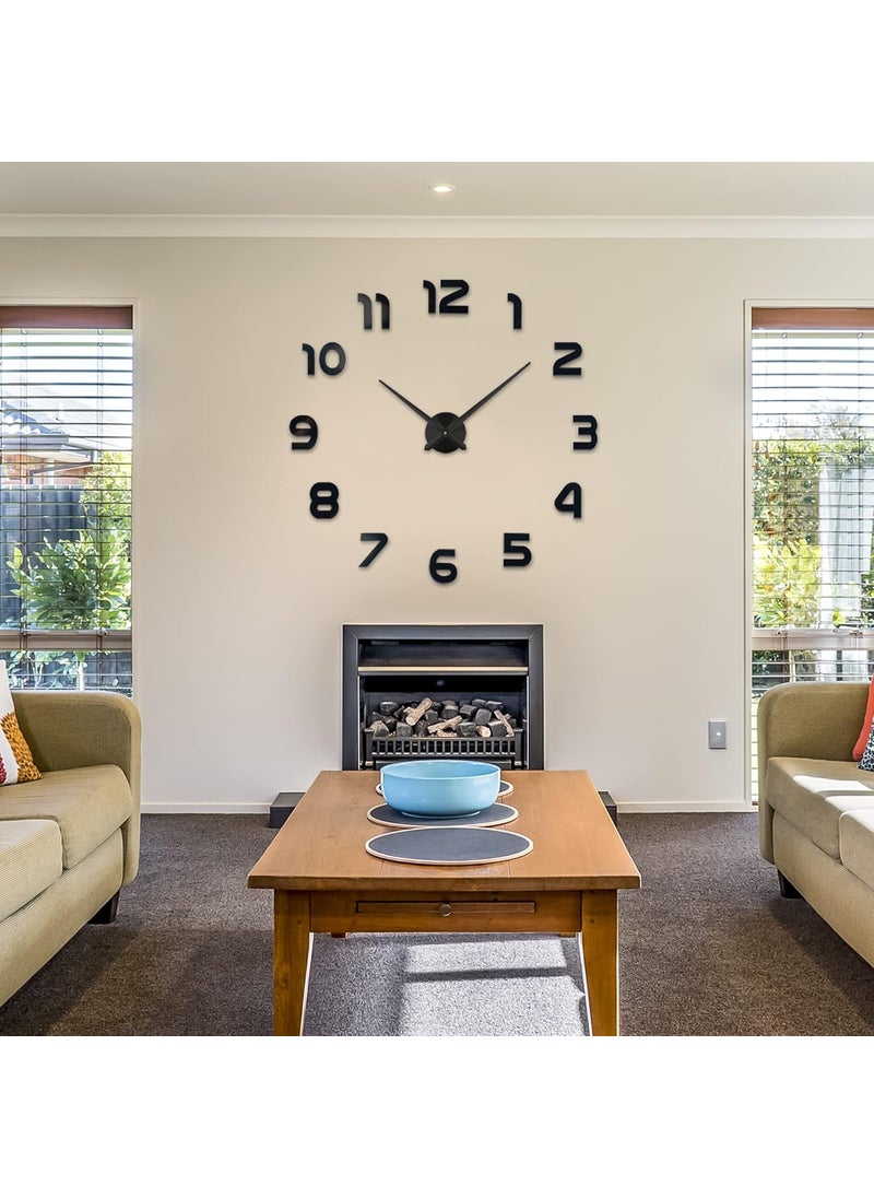 Niceguy Solutions DIY Wall Clock Frameless 3DStyle Analog Timekeeper for Home Living Room Bedroom Office BatteryPowered Modern House Decoration Silent Clock Decor with Number Sticker Decals