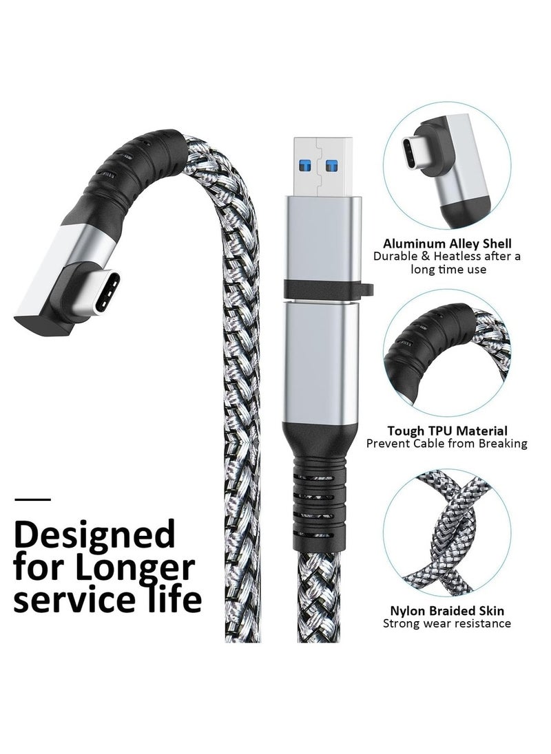 Link Cable 16FT VR Cable Compatible With Meta Oculus /Quest 3/Pro Pico Nylon Braided Accessories And Gaming PC Steam VR USB 3.0 Data Transfer Type C Cable