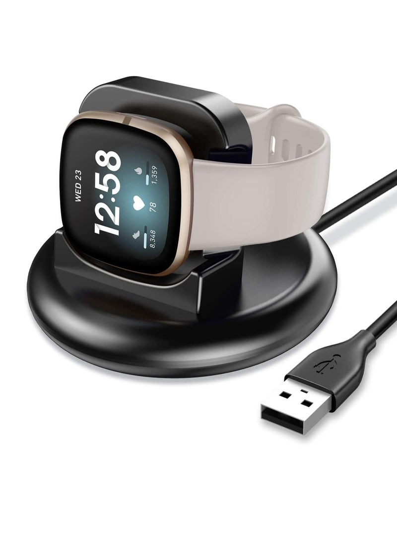 Charger Compatible with Fitbit Sense/Fitbit Versa 3 Charging Dock, Anti-Slip Replacement Cable Stand Station with 100cm Cord Accessories Cradle Base Holder for Sense/Versa 3 Smartwatch