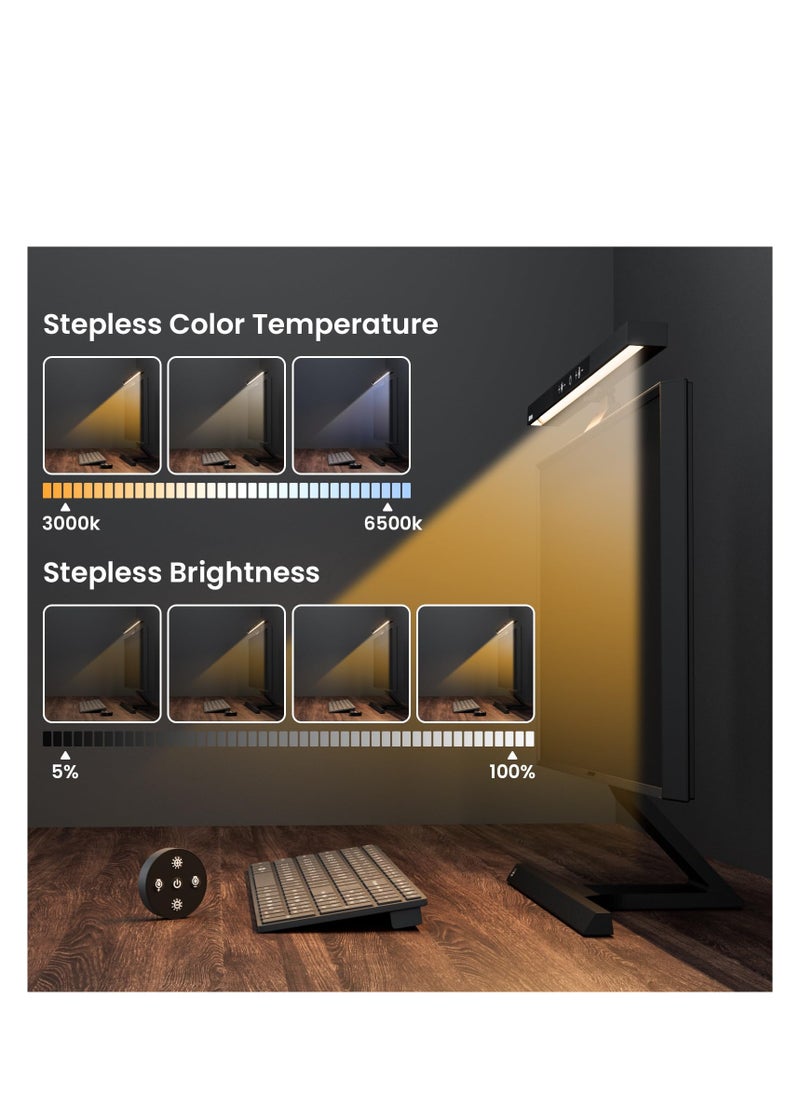 Remote-Controlled USB Monitor Light Bar, Eye-Care Desk Lamp with Stepless Dimming and Adjustable Color Temperature, No Screen Glare for Home Office and Gaming.