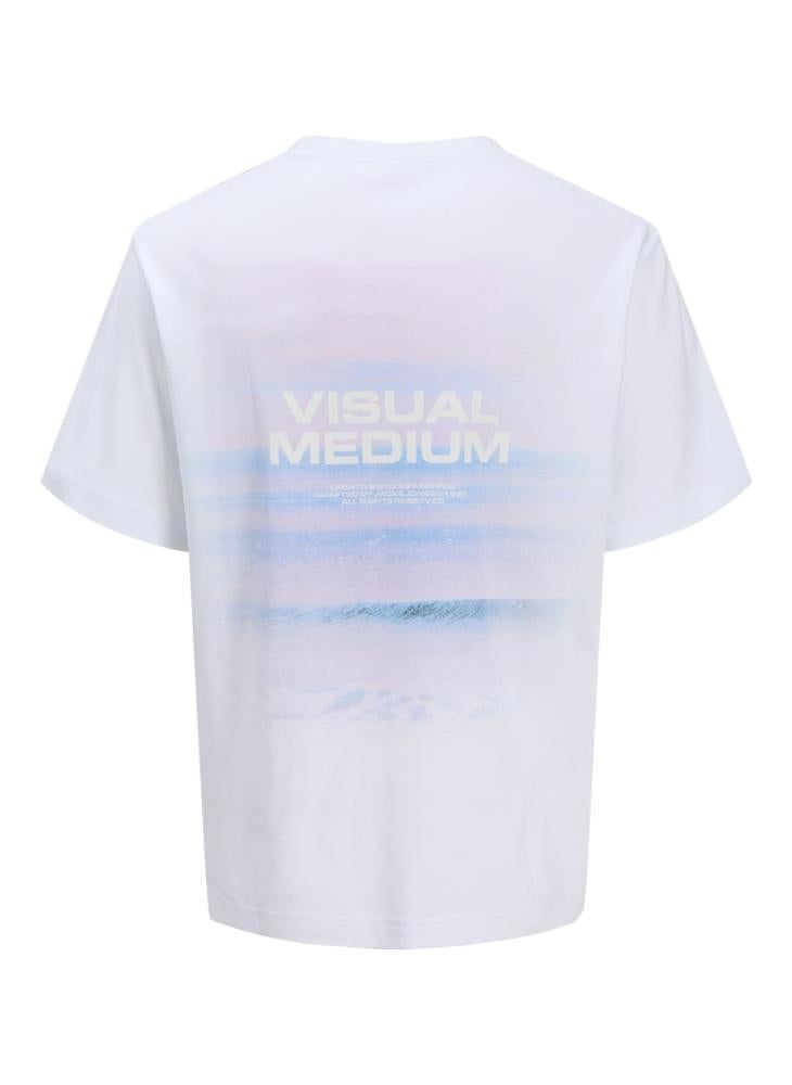 Jcosago Photo Back Short Sleeve  Crew Neck T-Shirt