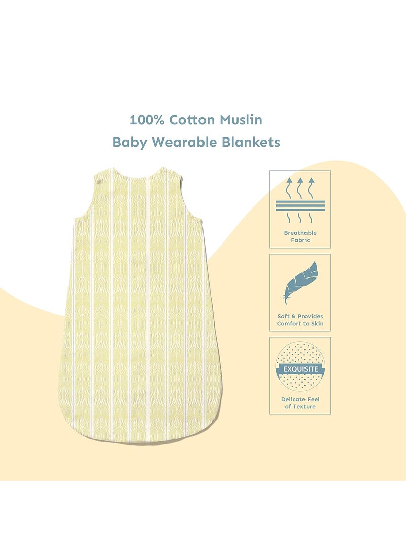 Sadora Baby Sleeping Bag Soft Cozy Cotton Muslin Sleeping Sack Pod Wearable Blanket for Newborn Babies and Infants Portable No Need for Extra Cover 06M 68x52 cms Aztec Small