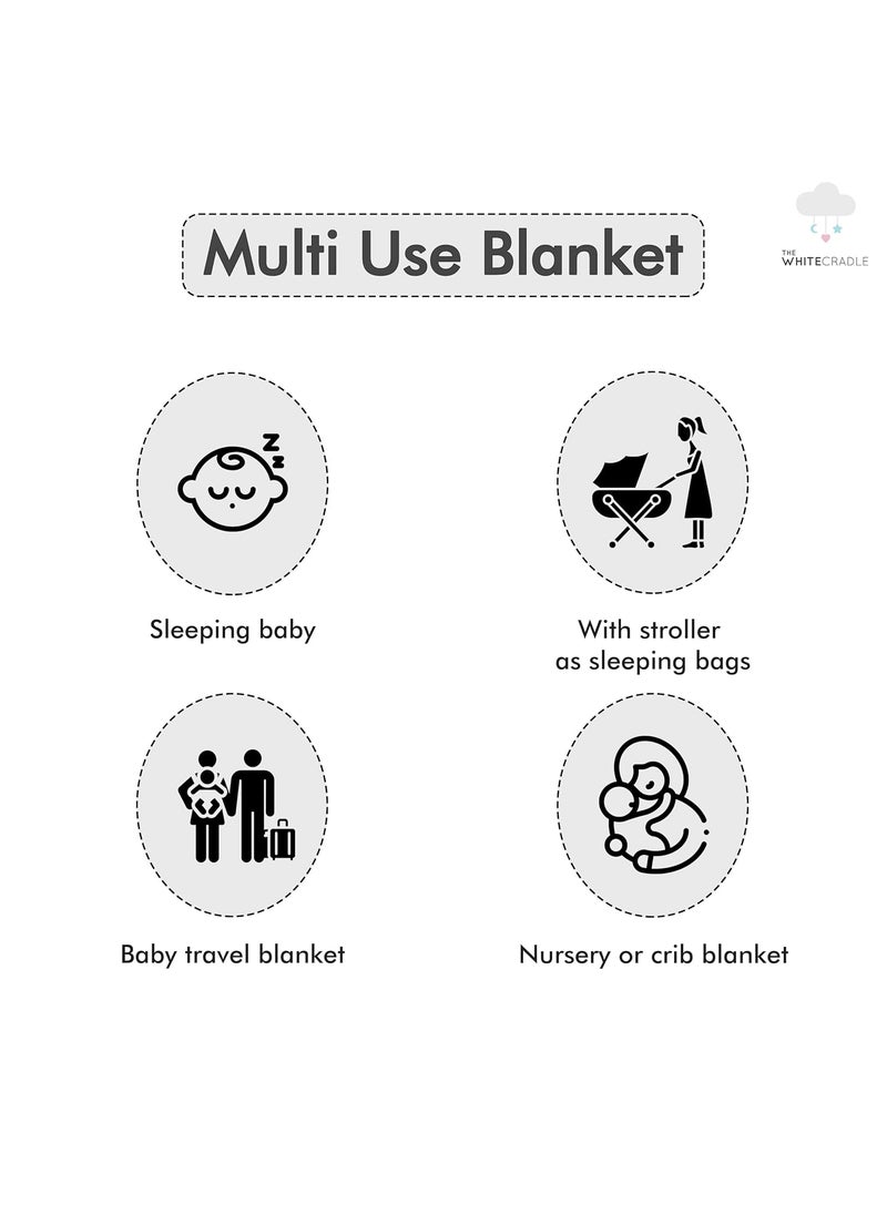 The White Cradle Baby Sleeping Bag for Infants Newborns Boys Wearable Sleep Swaddle Wrap Blanket Organic Cotton 3 Layers Safety Zip on Side Bottom Washable Pink Hearts Triangles
