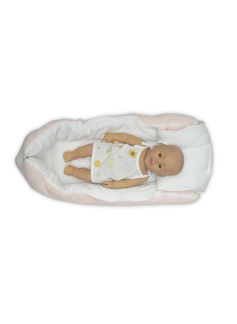 FASCINITO Baby Bed Sleeping Bag Carry Nest Cotton Baby Bedding for New Born Infant Portable Bassinet for Baby Carrying Sleeping Unisex Baby Sleeping Bed for New BornPink