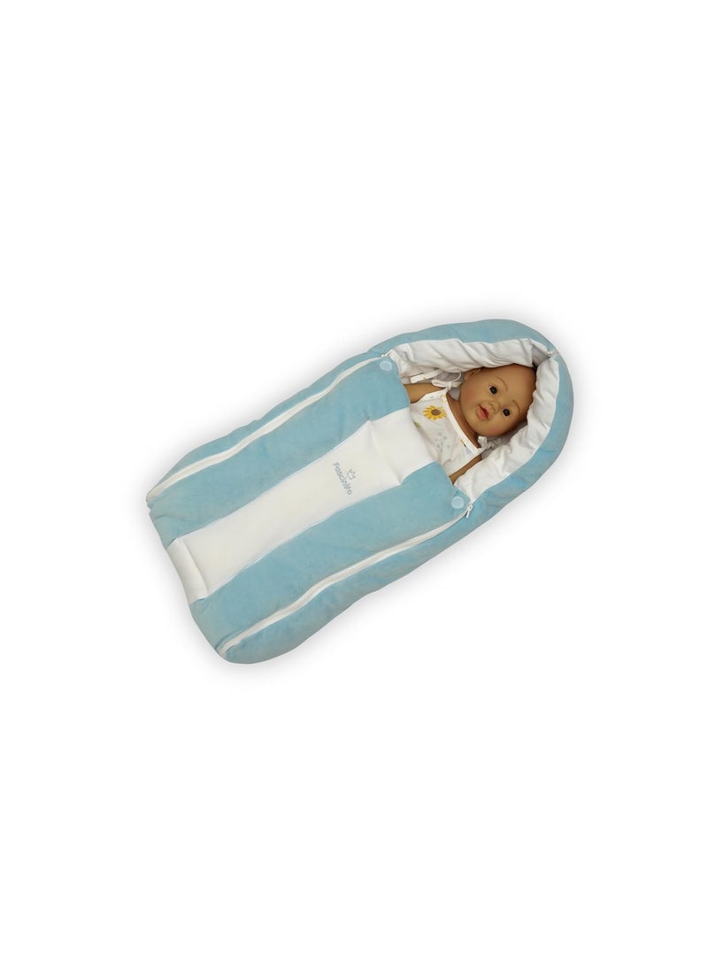 FASCINITO Baby Bed Sleeping Bag Carry Nest Cotton Baby Bedding for New Born Infant Portable Bassinet for Baby Carrying Sleeping Unisex Baby Sleeping Bed for New BornBlue