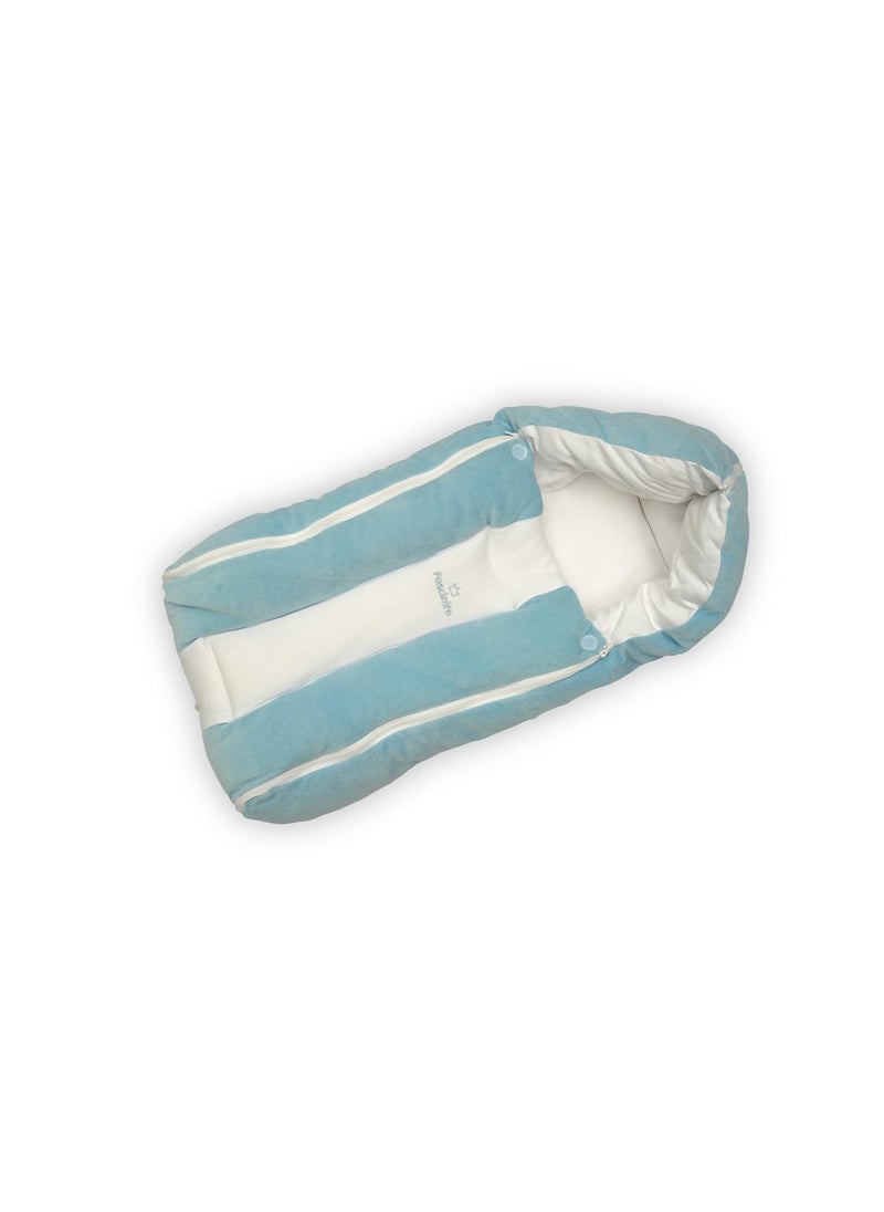 FASCINITO Baby Bed Sleeping Bag Carry Nest Cotton Baby Bedding for New Born Infant Portable Bassinet for Baby Carrying Sleeping Unisex Baby Sleeping Bed for New BornBlue