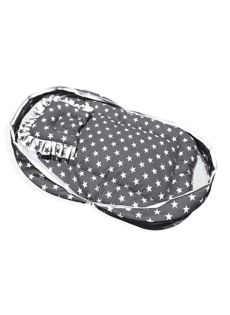MOM SON New Born Baby Sleeping Bag Baby Mosquito Net with Baby Reversible Round Bed Tub Baby Bedding SetBaby Gift Set for 06 Months Pack of 3