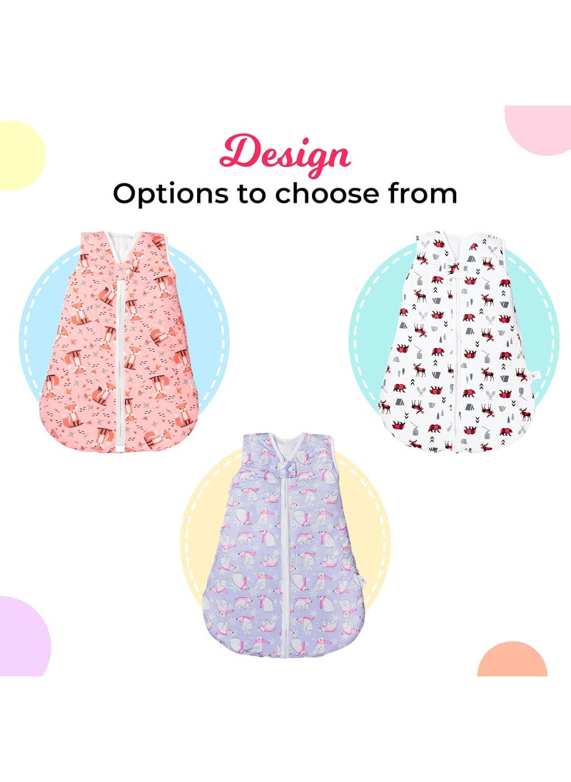 Neolo Pure Cotton Baby Sleeping Sack BagSleeping pod for NewbornSleeping Sack for BabySleeping SackAge Upto 1 Year babyCotton Printed Design Purple