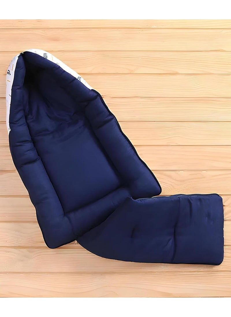3 in 1 Baby Sleeping Bag Carry Nest Cotton Bedding Set for Infants New Born Baby PortableTravel Skin Friendly Dark Blue