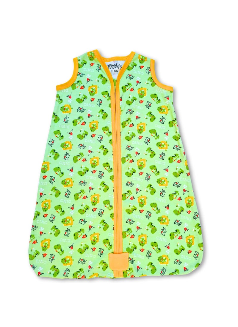 TuddyBuddy 100 Cotton Wearable Blanket Sleeping Bag for Baby Ideal for Babies Kids Hypoallergenic Fabrics Pack of 1 Green AOP 612 Months