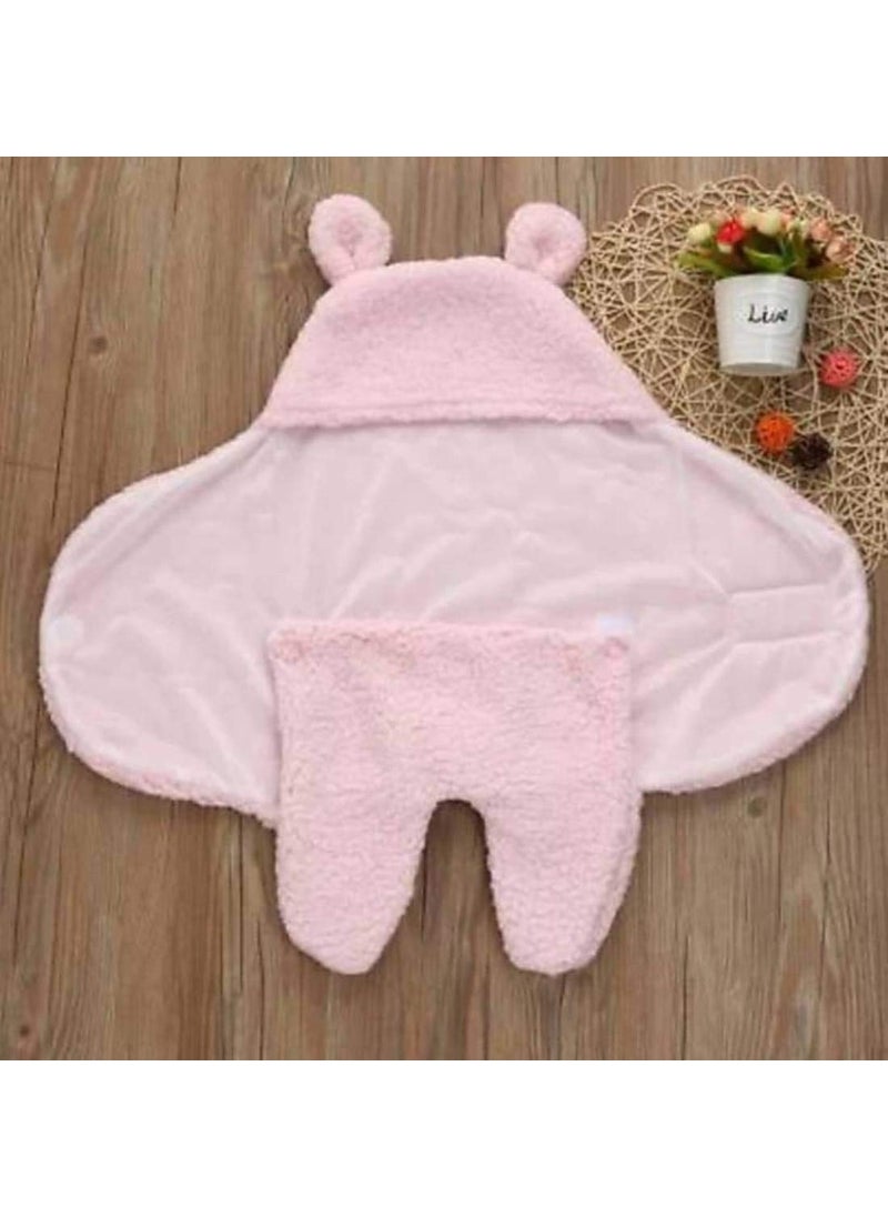 First Kick New Born Sleeping Bag Combo Pack of Super Soft Wearable Baby Wrapper Durable Fleece Polyester Cum Baby Sleeping Bag for Baby Boys Girls 76cm x 70cm 06 Months Pack of 2 Red Pink