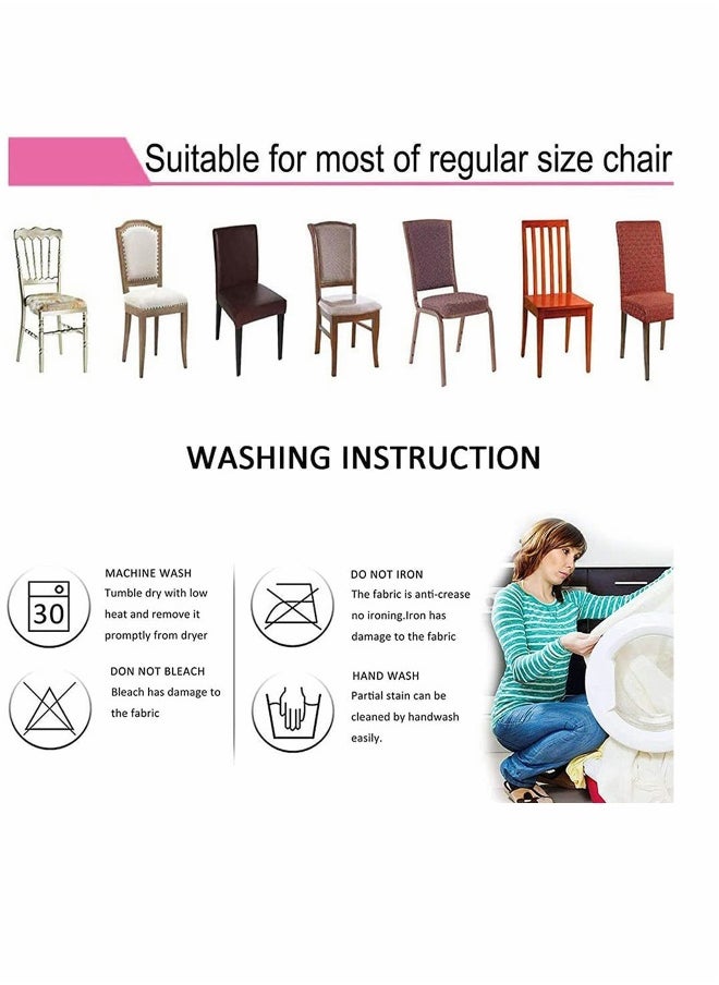 Chair Covers for Dining Room, Stretch Spandex Removable Washable Anti dust Seat Slipcover, Protector for Hotel, Office, Ceremony, Banquet Wedding PartyKhakiCoffee, Set of 2