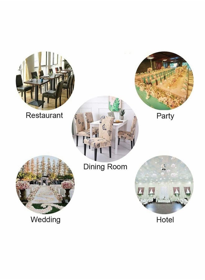Chair Covers for Dining Room, Stretch Spandex Removable Washable Anti dust Seat Slipcover, Protector for Hotel, Office, Ceremony, Banquet Wedding PartyKhakiCoffee, Set of 2