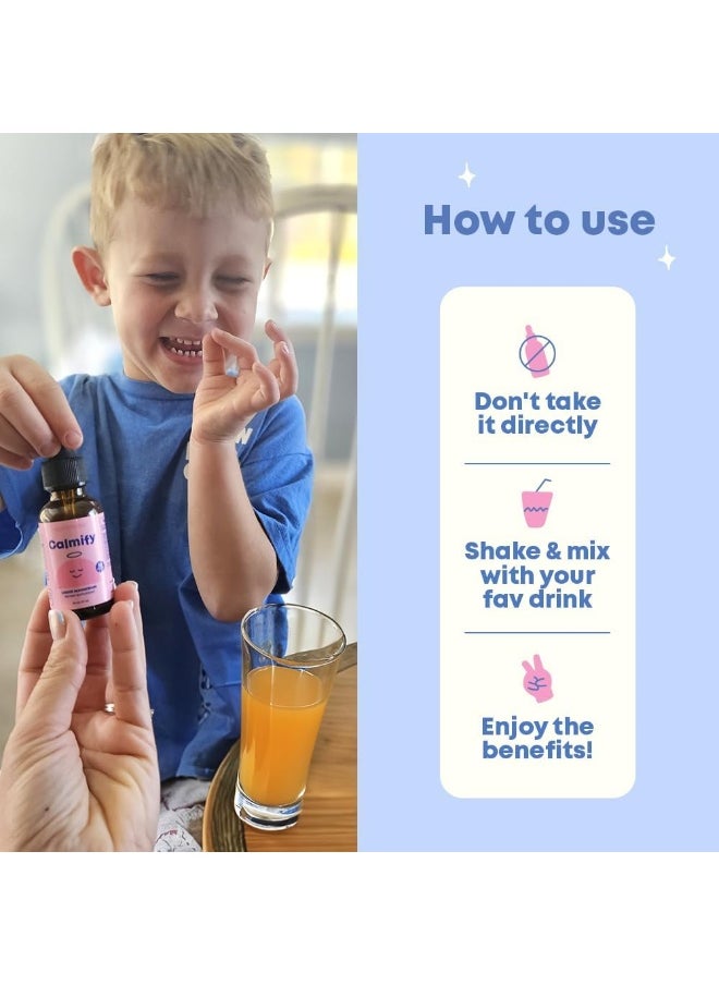 Magnesium Citrate Liquid & Magnesium Glycinate for Kids - Sugar Gluten Free Magnesium for Kids - Liquid Magnesium Blend with L Theanine for Kids & Chamomile Magnesium Supplements for Kids & Teens