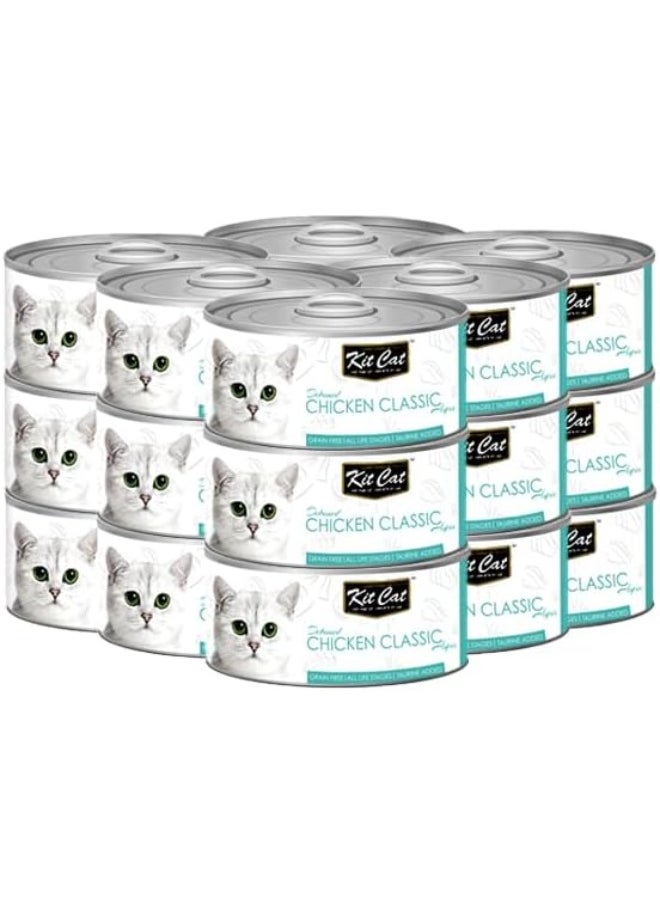 Kit Cat Classic Chicken Wet Cat Can Food Toppers 80gram 24 pcs