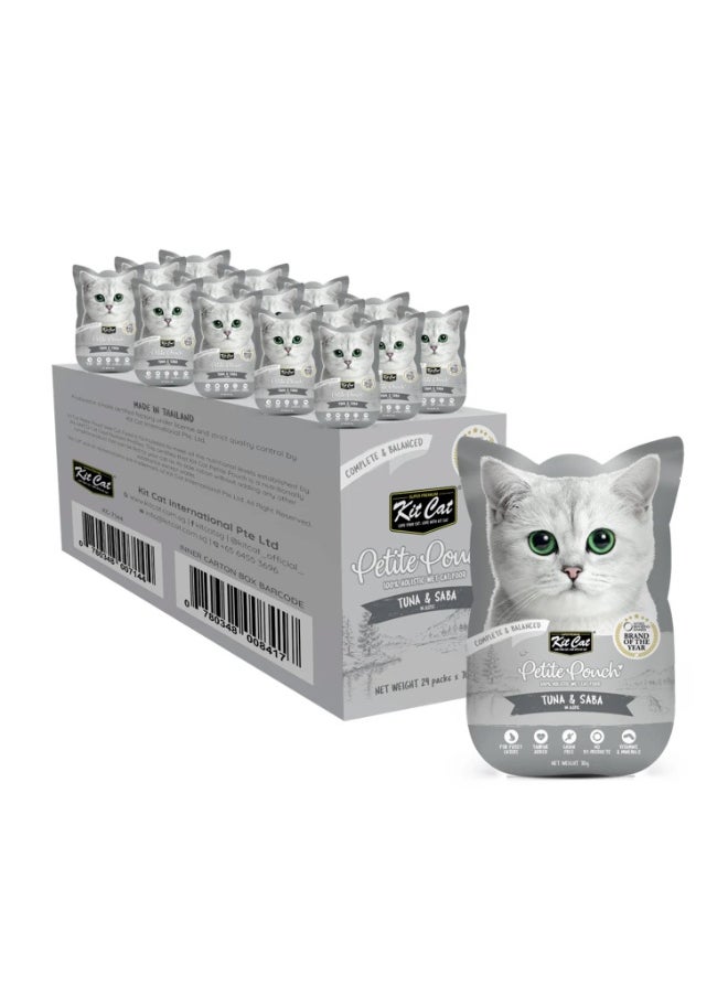 Kit Cat Petite wet food Pouch 70g – Tuna & Saba 24pcs