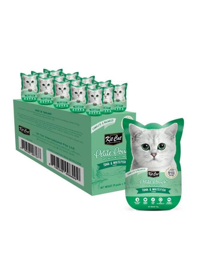 Kit Cat Petite wet food Pouch 70g – Tuna & Whitefish 24pcs