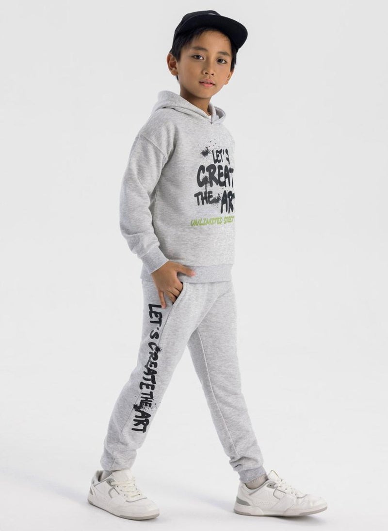 Boys Cotton Hoodie And Joggers Set