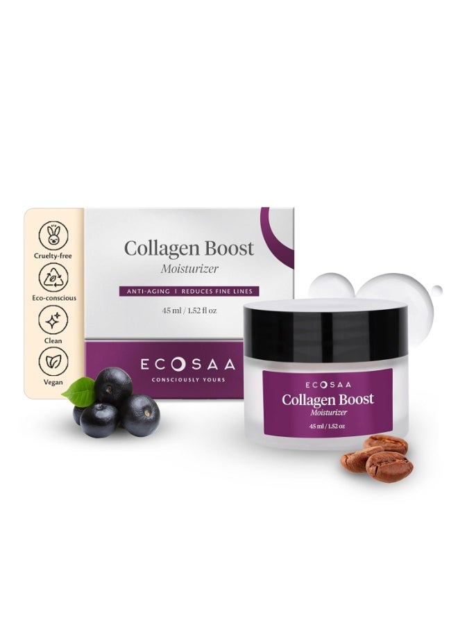 Collagen Cream Moisturizer for Face | Anti-Ageing Cream for Women with Kakadu Plum Cellular Extract & Milk Protein | Vitamin C Moisturizer for Skin Elasticity of Neck & Facial Firming Skin 45ML