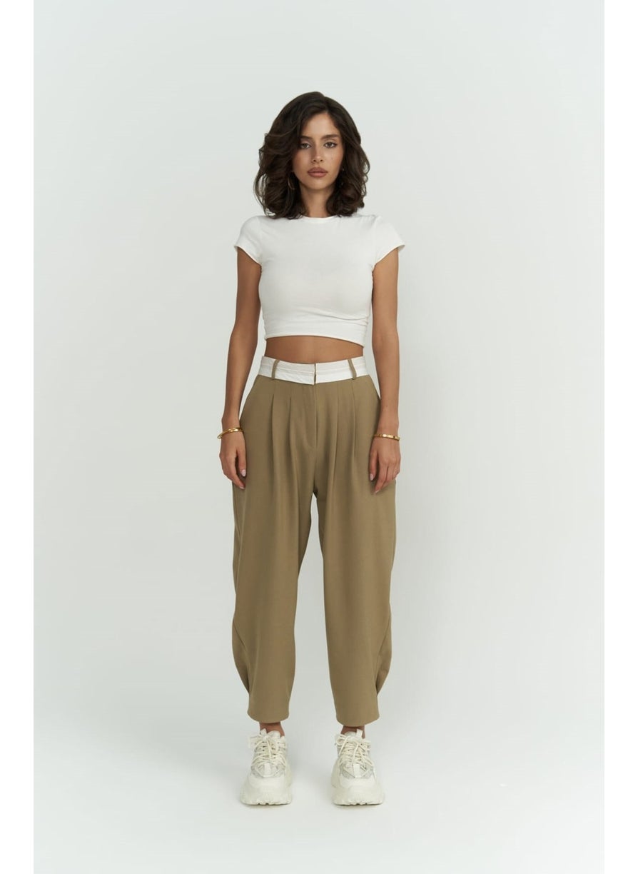 Collection Patrice Reverse Belt Light Khaki Trousers