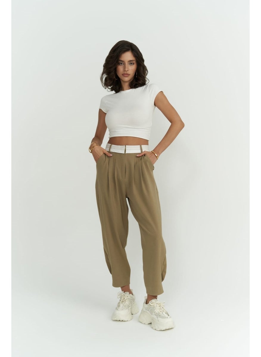Collection Patrice Reverse Belt Light Khaki Trousers