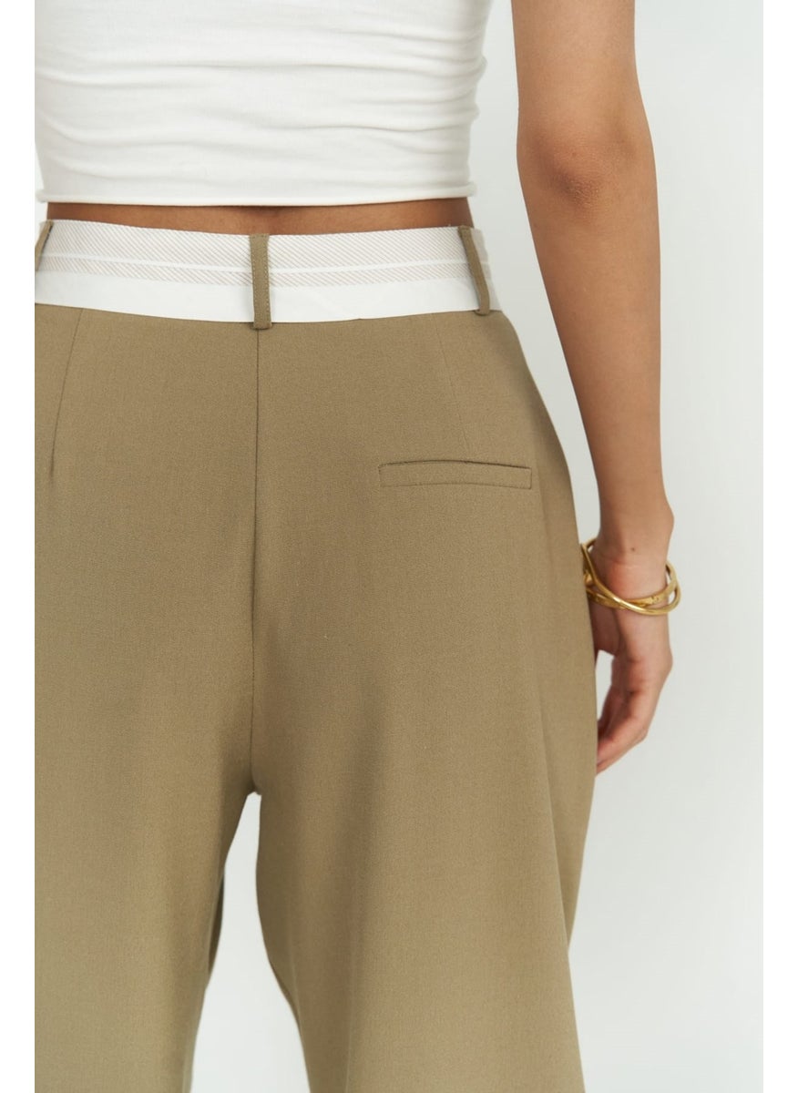 Collection Patrice Reverse Belt Light Khaki Trousers
