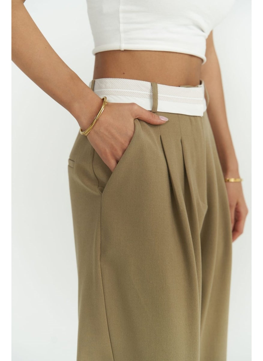 Collection Patrice Reverse Belt Light Khaki Trousers