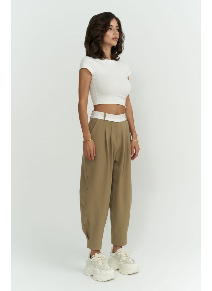 Collection Patrice Reverse Belt Light Khaki Trousers