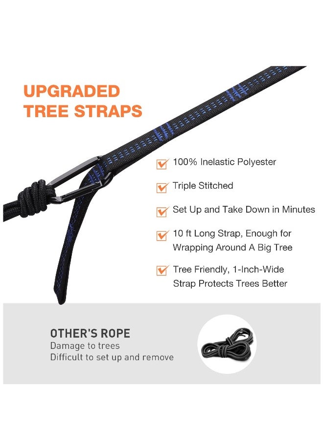 Lightweight Double Camping Hammock with Tree Straps - Portable Nylon Parachute Hammock for Travel, Backpacking, Hiking - Outdoor Hammock for 2 People