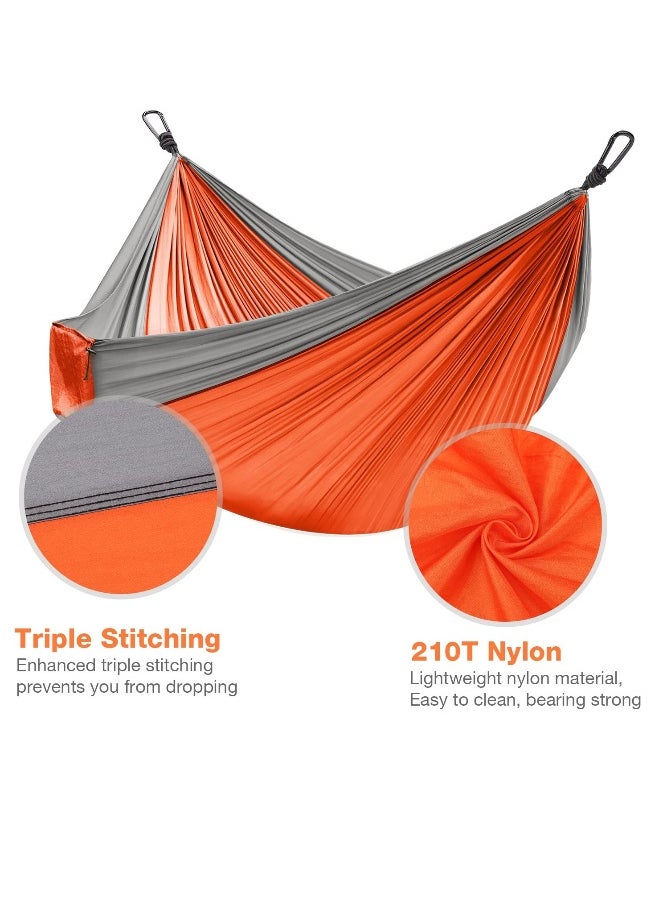 Lightweight Double Camping Hammock with Tree Straps - Portable Nylon Parachute Hammock for Travel, Backpacking, Hiking - Outdoor Hammock for 2 People