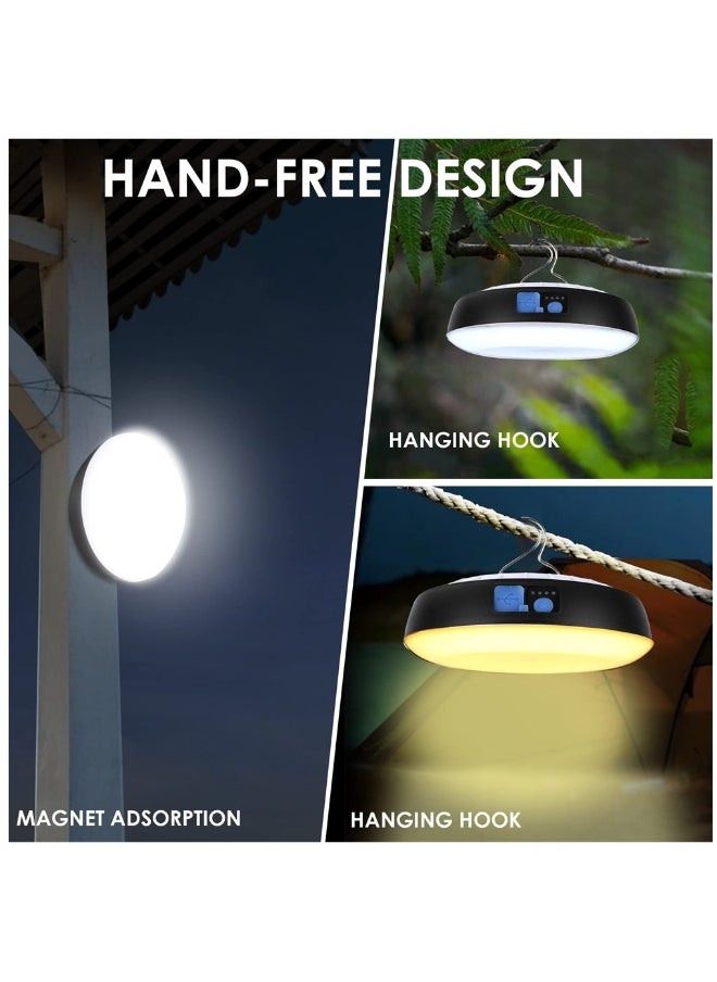 Camping Lights, Solar Camping Lantern Magnetic Tent Light, Portable LED Camping Light for Tents with Hook, Battery Powered Camping Accessories for Emergency, Fishing [Energy Class A+++]