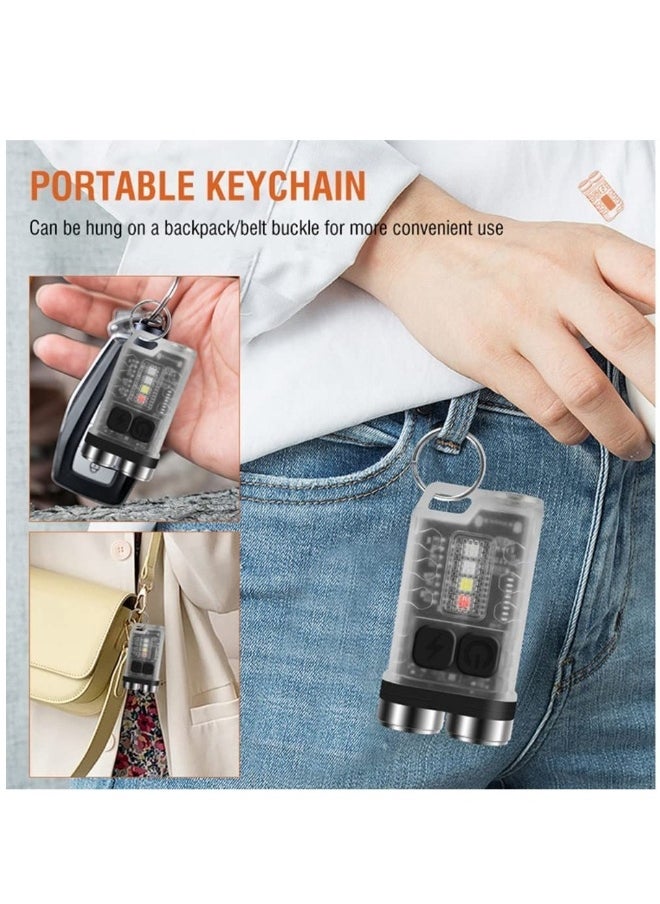 900 Lumen Mini Flashlight - USB Rechargeable Keychain EDC Light, Super Bright Waterproof Tactical LED with Magnetic Base for Camping, Hiking, and Emergency Situations.