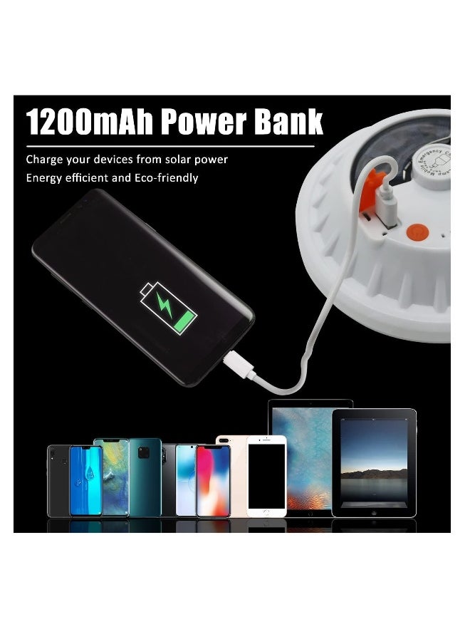 LED Solar Camping Lantern Portable Waterproof Solar USB Rechargeable with Remote Control Power Bank Flashlight Survival Kits for Indoor Outdoor Home Emergency Light Power Outages Hiking